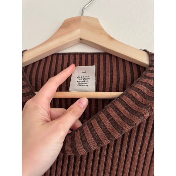 VARLEY Emile Rib Knit Brown Sweater Size Small - Picture 6 of 7